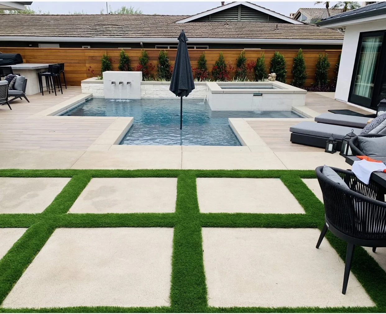 Geometric custom pool design — JSQ Improvements pool remodeling and construction Southern California