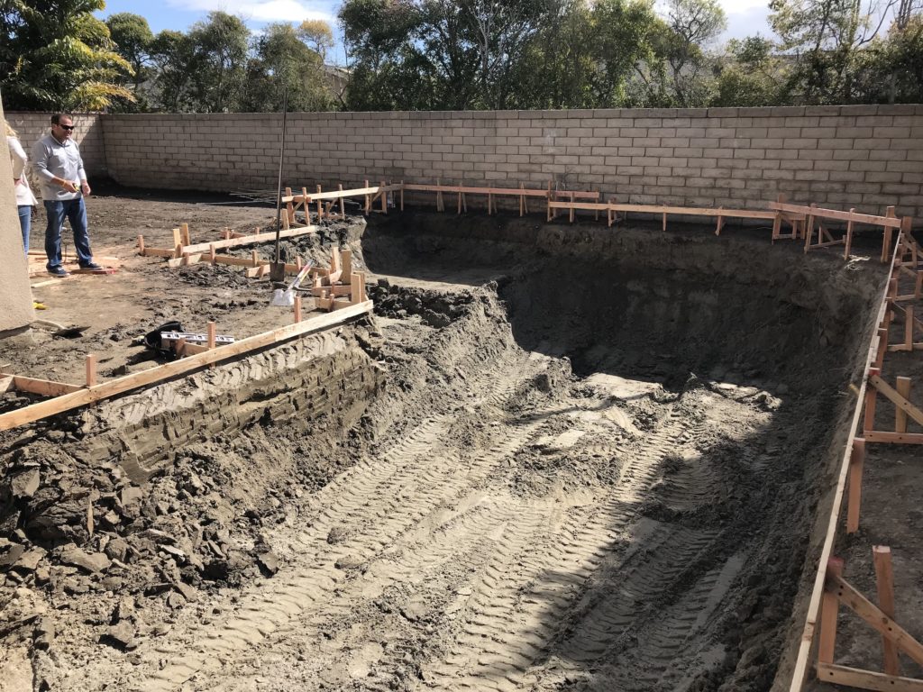 Beginning construction on a pool